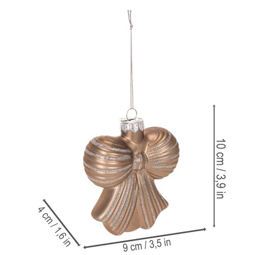 Lasiset joulukoristeet, ripustettava rusetti, 10 cm, 2 kpl | Floristik24.fi