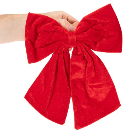Punainen koristerusetti joulukoristeena, 28 cm, 3 kpl | Floristik24.fi