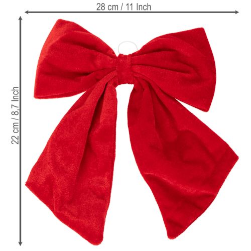 Punainen koristerusetti joulukoristeena, 28 cm, 3 kpl | Floristik24.fi