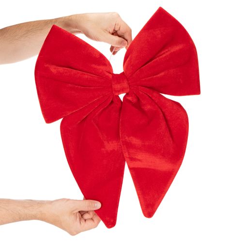 Koristeellinen punainen samettinen rusetti ikkunaan tai oveen, 50 cm | Floristik24.fi