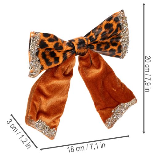 Koristeellinen rusetti eläinkuviolla, leopardikuvio 20 cm, 3 kpl | Floristik24.fi