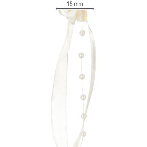 kohteita Valentino-nauha, kermanvärinen, 15 mm, 5 m