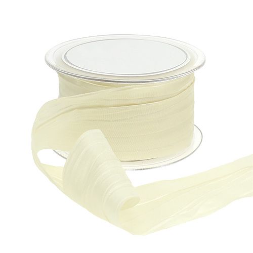 Floristik24 Ribbon cream törmäys 50mm 20m