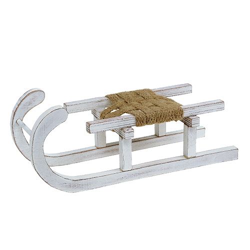 Floristik24 Puinen reki valkoinen 28cm x 11cm x 11cm 1p