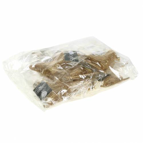 Floristik24 Joulukuusikoriste luistin kultaa, glitter 8cm 12kpl