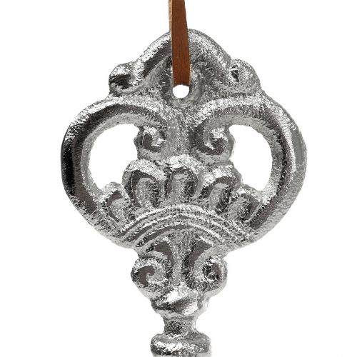 Floristik24 Avain hopeinen ripustettava 15,5cm 2kpl