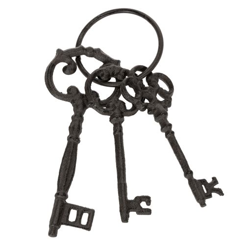 Floristik24 Koristeellinen avaimenperä, antiikkinen avainkuvio, nostalginen kodin asuste, 27 cm