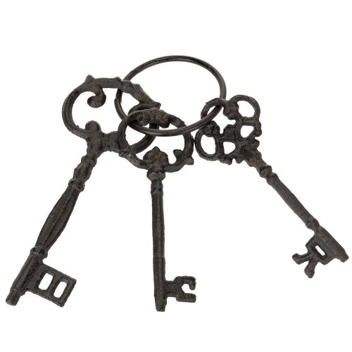 kohteita Koristeellinen avaimenperä, antiikkinen avainkuvio, nostalginen kodin asuste, 27 cm