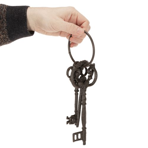 kohteita Koristeellinen avaimenperä, antiikkinen avainkuvio, nostalginen kodin asuste, 27 cm
