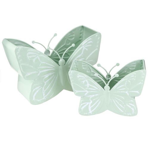 Butterfly Metallinen kukkaruukku Vihreä 22,5/30cm 2 kpl setti