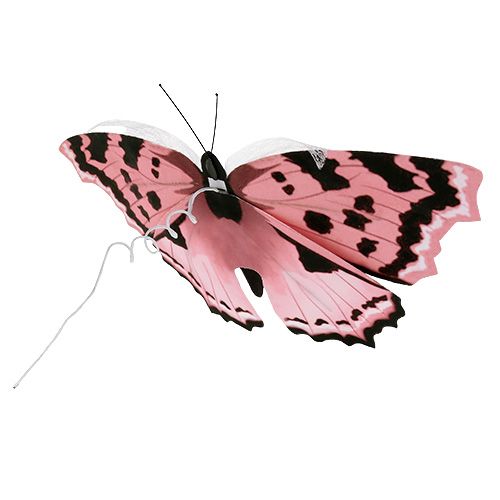 Floristik24 Perhonen pinkki 20cm langalla 2kpl