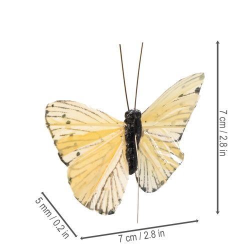 kohteita Koristeelliset perhoset lankaverkossa värikkäisiin pöytäkoristeisiin, 7 cm, 12 kpl