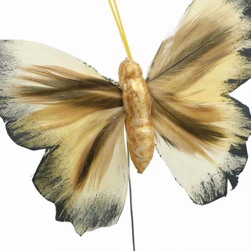 kohteita Deco-perhonen, kevätkoristeet, koi lanka ruskea, keltainen, valkoinen 6×9cm 12kpl
