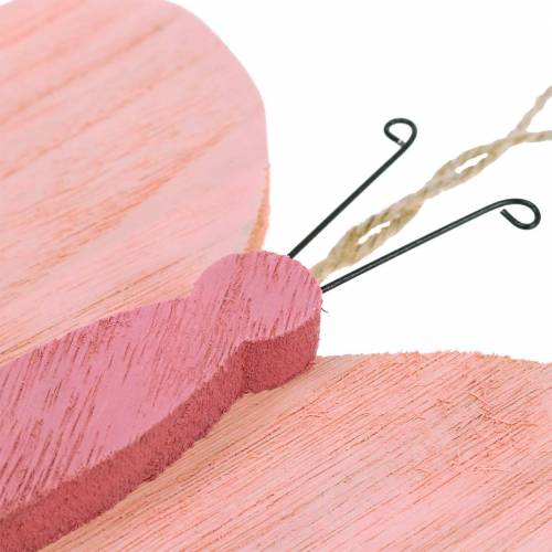 Floristik24 Perhonen ripustamiseen puun pinkki 13cm x 22cm 2kpl