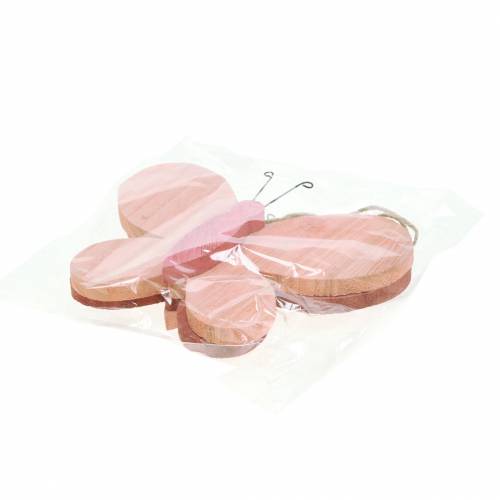 Floristik24 Perhonen ripustamiseen puun pinkki 13cm x 22cm 2kpl