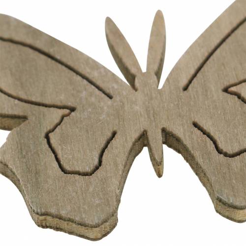 Floristik24 Butterfly Wood Valkoinen, Kermanvärinen, Ruskea Valikoima 4cm 72kpl Pöytäkoristejousi