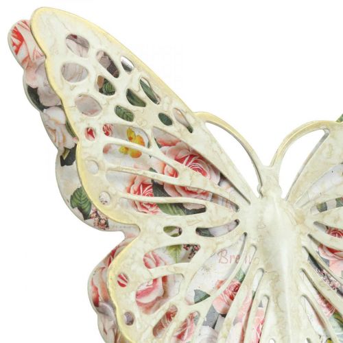 Seinäkoristelu metallinen perhoskoristelu maalaistyylinen L21,5cm