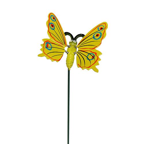 Floristik24 Perhonen kepissä 8cm Keltainen