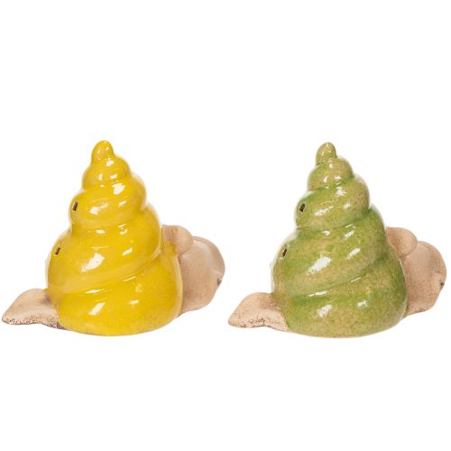 kohteita Keraaminen koriste-etana LED-valaistuksella. Hauska pöytäkoriste kotiin ja parvekkeelle. 12 cm, 2 kpl.