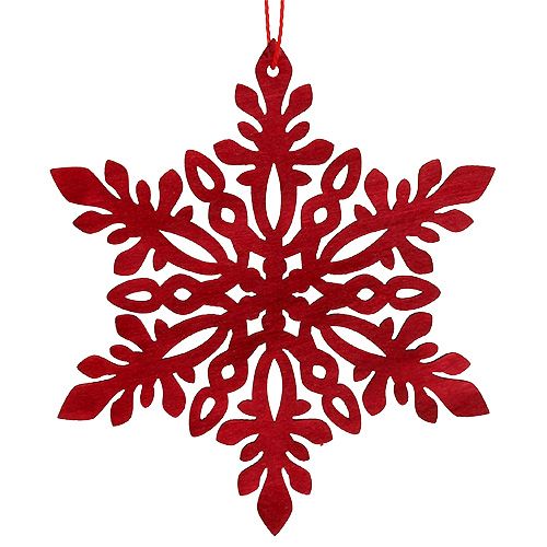 Floristik24 Lumihiutalepuu Ø8cm - Ø12cm luonto/punainen 12p