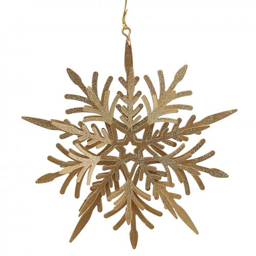 Floristik24 Lumihiutale 3D efekti kultaa 16cm x 15,5cm 2 kpl