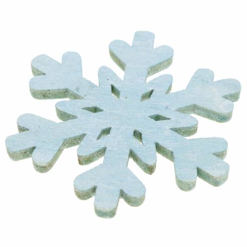 Floristik24 Scatter koristelu lumihiutale sininen/harmaa/valkoinen 4cm 72 kpl