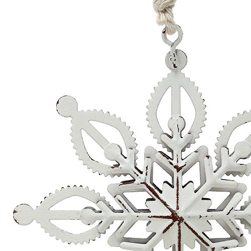 Floristik24 Metallinen lumihiutale valkoinen 10,5-11cm 4kpl