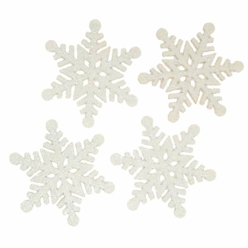 Scatter koristelu lumihiutale glitter valkoinen 5cm 48p