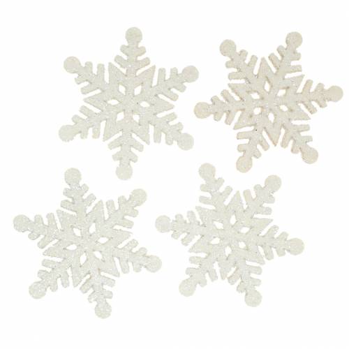 Floristik24 Scatter koristelu lumihiutale glitter valkoinen 5cm 48 kpl