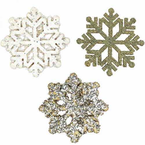 Lumihiutaleet puu glitter sekoitus Ø2cm 144p