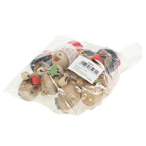 Floristik24 Lumiukko kuvio puu 8cm - 9cm 6kpl