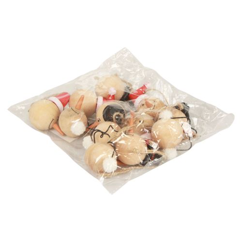 kohteita Lumiukko Puukoristeripustin Christmas Natural 5cm 12kpl
