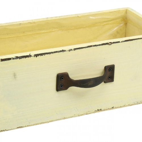 kohteita Puinen istutuslaatikko Yellow Shabby Chic 25×13×8cm