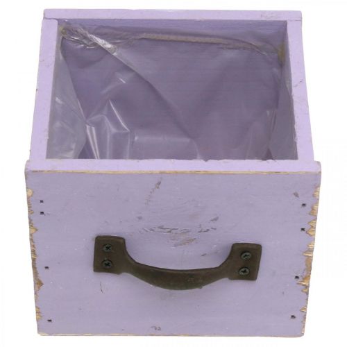 kohteita Laatikko Shabby Chic Deco Puinen Purppura Spring Deco 12,5 × 12,5 × 10 cm