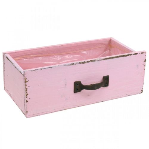 Floristik24 Puinen istutuslaatikko pinkki shabby chic deco 25×13×8cm