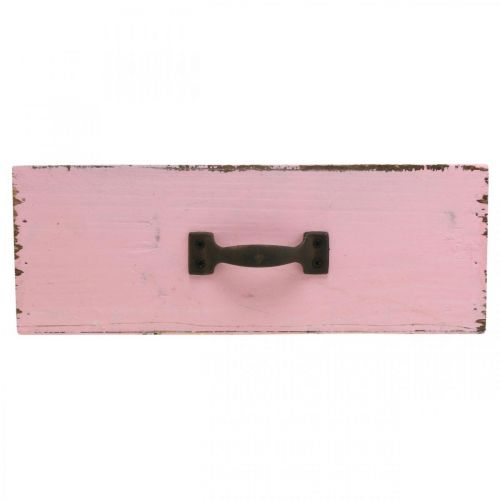 Floristik24 Puinen istutuslaatikko pinkki shabby chic deco 25×13×8cm