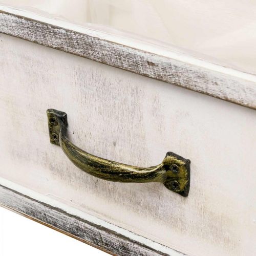 Floristik24 Istutuskone puinen laatikko kerma vintage 40/35/30/25cm 4 kpl setti