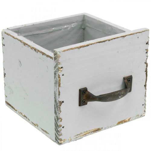 Floristik24 Kasvilaatikko nuhjuinen tyylikäs puinen laatikko harmaa 12,5 × 12,5 × 11 cm