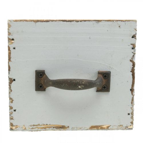 Floristik24 Kasvilaatikko nuhjuinen tyylikäs puinen laatikko harmaa 12,5 × 12,5 × 11 cm