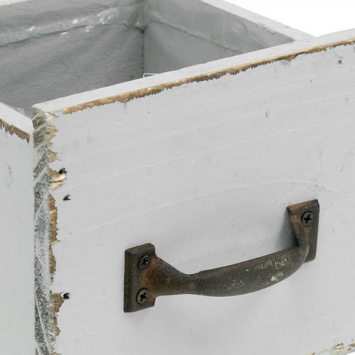 Floristik24 Kasvilaatikko nuhjuinen tyylikäs puinen laatikko harmaa 12,5 × 12,5 × 11 cm