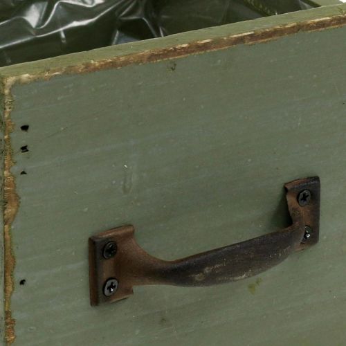 kohteita Istutuslaatikko Puinen Shabby Pöytäkoristelu Vihreä 12,5×12,5×11 cm