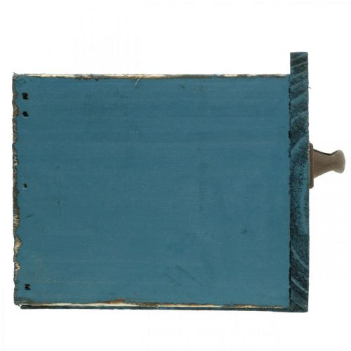 Floristik24 Kasvilaatikko sininen puukoristelu shabby chic 12,5×12,5×11 cm