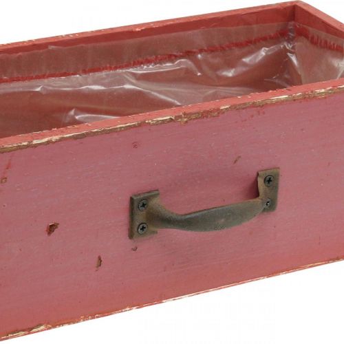 Floristik24 Istutuskone puinen laatikko Shabby Chic Red 25x13x9cm
