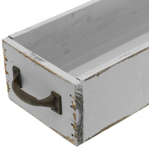 Floristik24 Koristeellinen tarjotin puinen kasvilaatikko Shabby Chic Grey 65×11×7cm