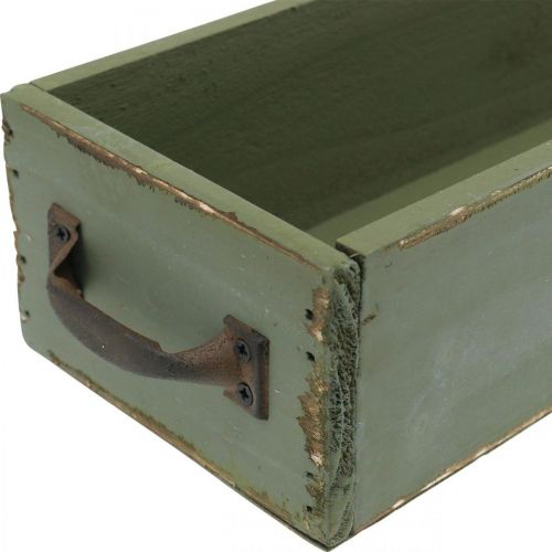 Floristik24 Deco Drawer Vintage Look Puinen tarjotin Shabby Green 65 × 11 × 7 cm