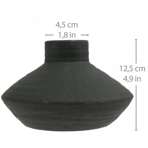 kohteita Musta keraaminen maljakko koristemaljakko litteä sipuli H12,5cm