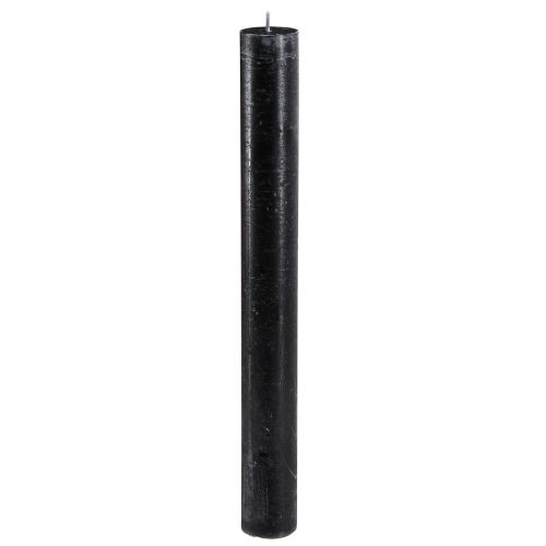 Floristik24 Mustat kynttilät yksiväriset tikkukynttilät 34x300mm 4 kpl