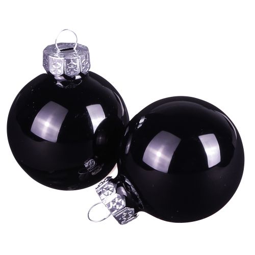 Floristik24 Mustat joulupallot puupallot lasi Ø4cm 24 kpl