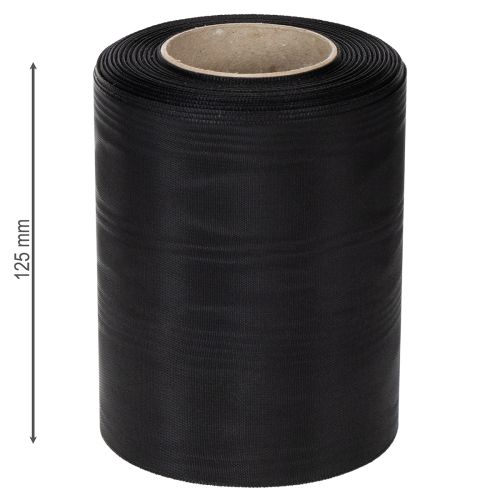 Musta surunauha 125 mm 25 m - Elegantti surunauha kukkakauppoihin ja koristeluun, asetaattinauha | Floristik24.fi