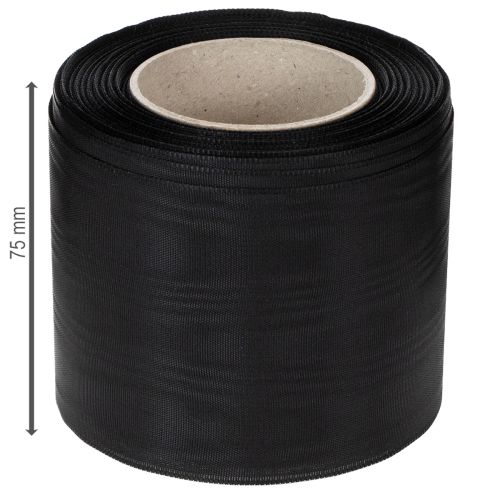 kohteita Musta surunauha 75 mm 25 m - asetaatti surunauha painatukseen ja koristeluun